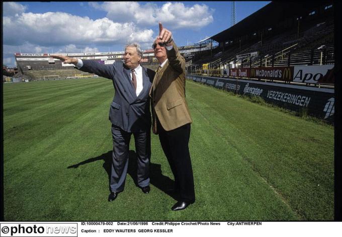 George Kessler avec Eddy Wauters lors de son second passage à l'Antwerp. L'Allemand voulait faire construire un nouveau stade, mais le club n'a pas osé prendre le risque.