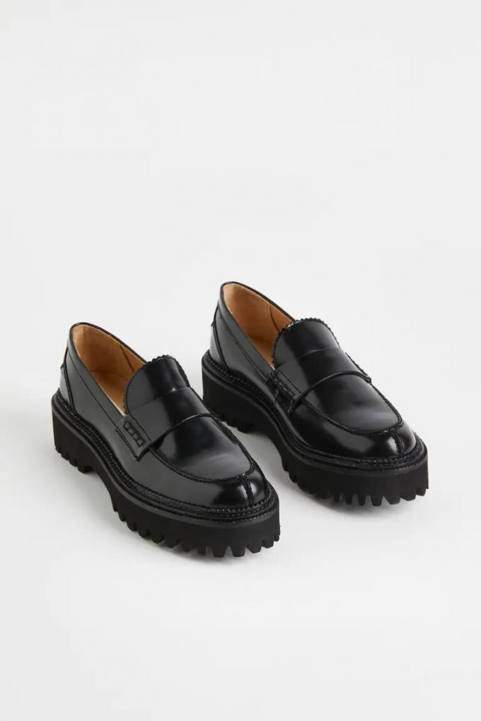 Chunky leather loafers