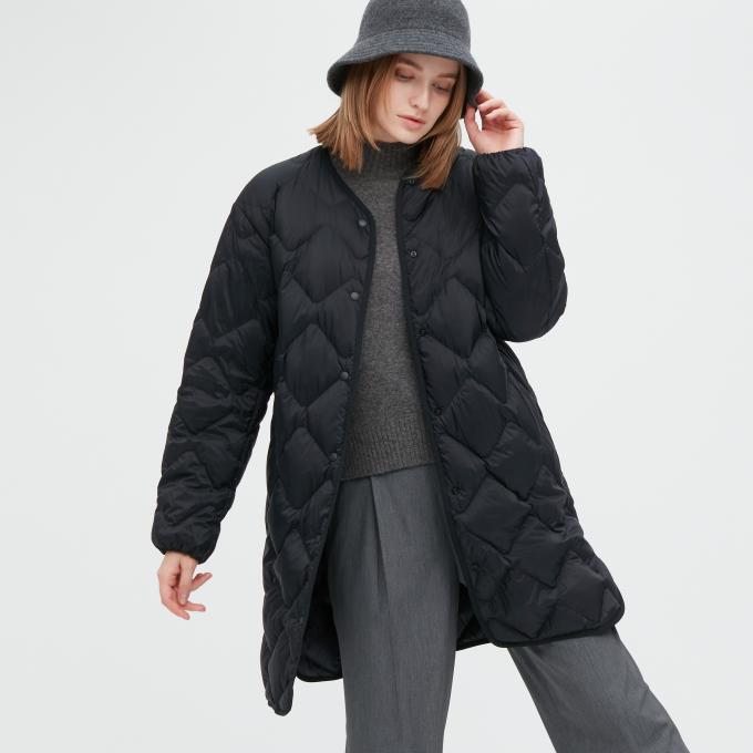Ultra Light Down Relaxed Coat in zwart