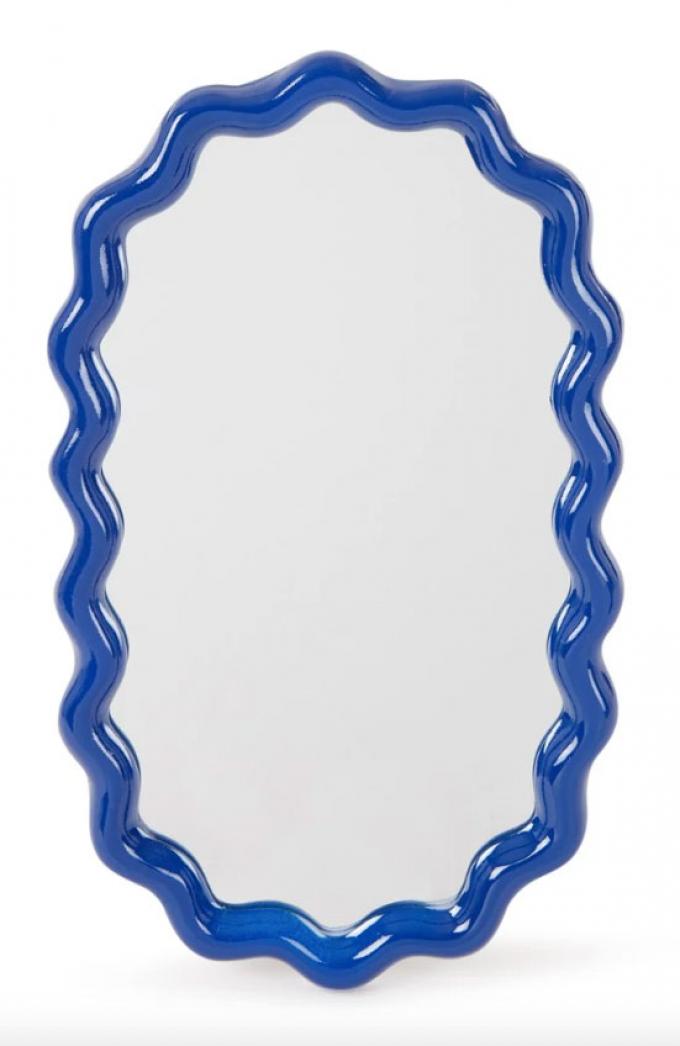 Wandspiegel met kobaltblauwe kader (40 x 24 cm)