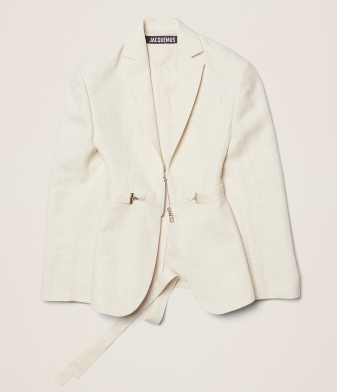 Crème blazer met riem