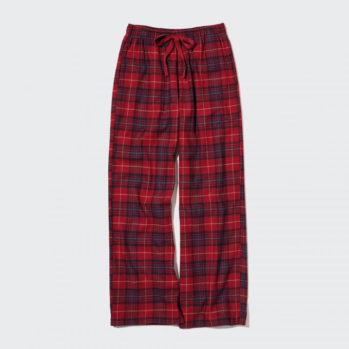 W's flanellen broek in rood