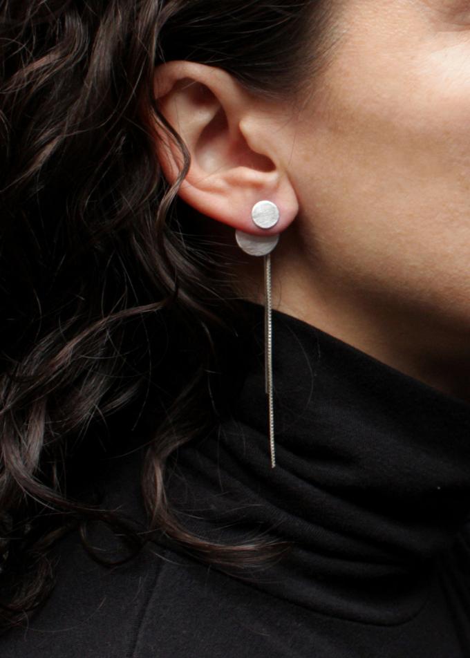 Multi-inzetbare, zilveren oorbellen