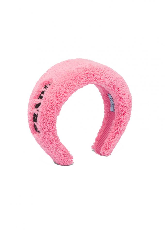 Roze terrycloth haarband