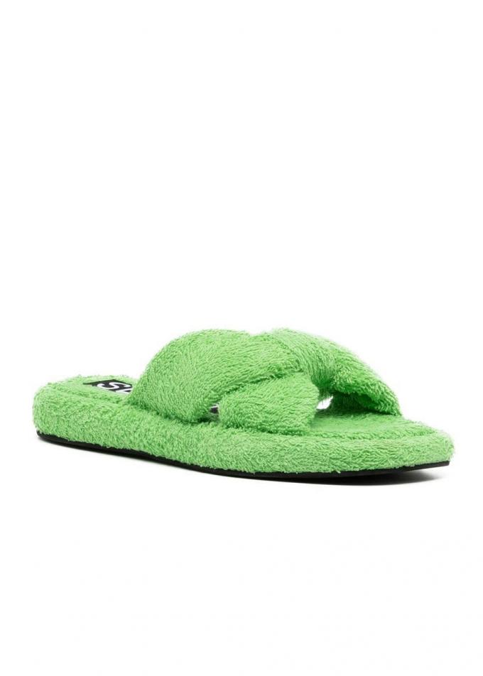 Groene terrycloth slippers