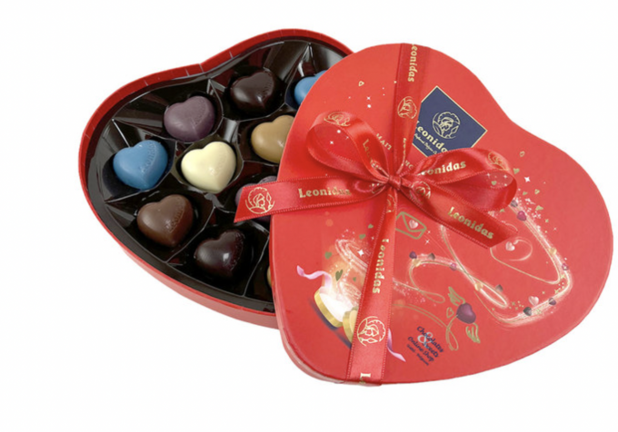 Carré Cœur Mendiant Chocolat Saint Valentin - Chocolats Saint Valentin