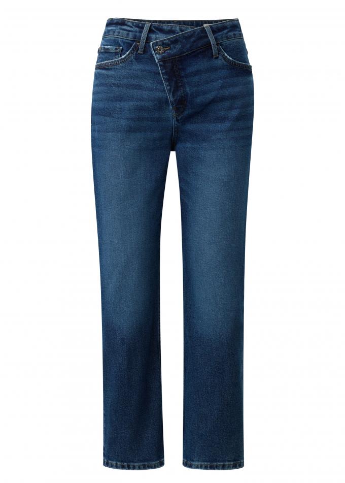 Jeans met asymmetrische sluiting uit 98% duurzaam katoen