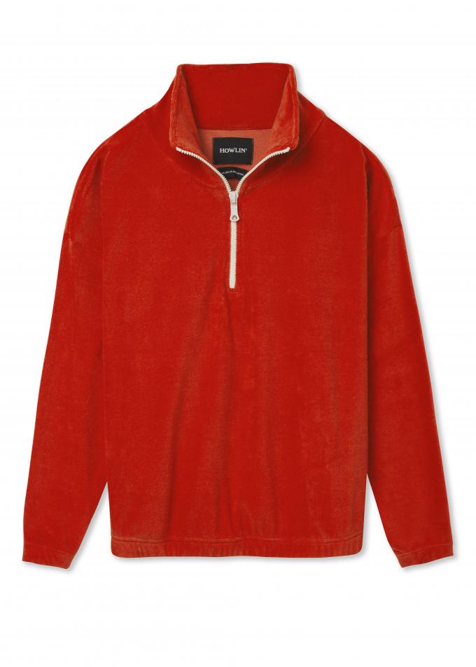 Rode sweater uit badstof