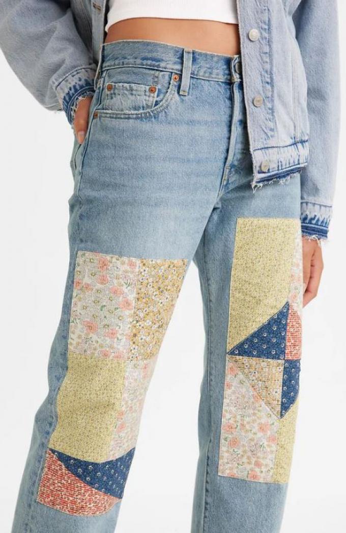 Jeans met patchwork 