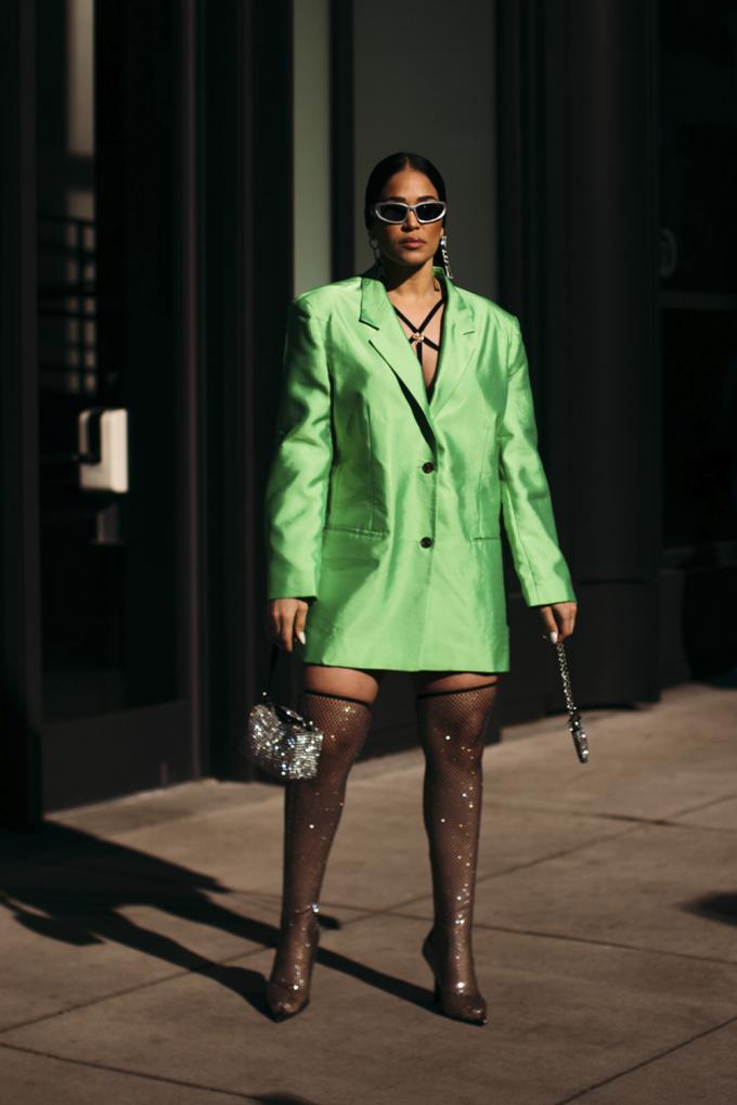 Oversized groene blazer