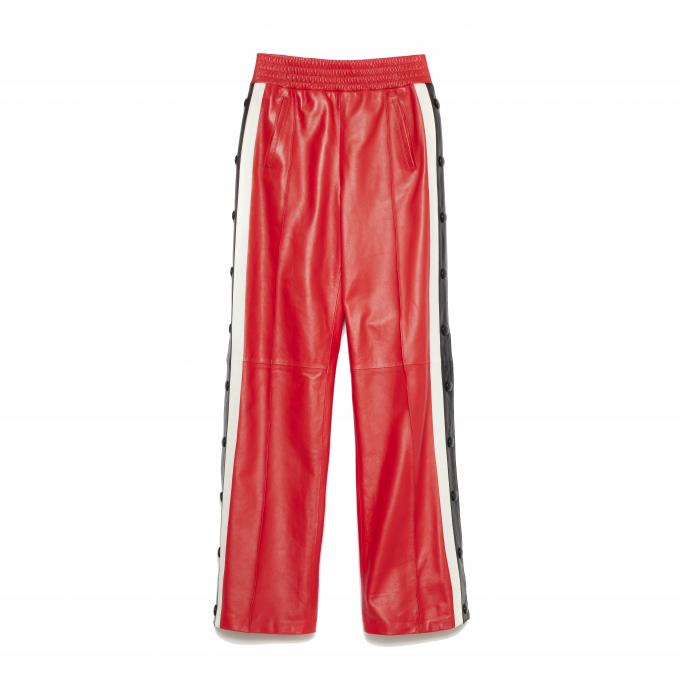 Lederen trackpants