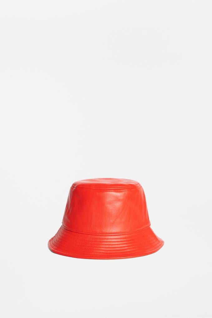 Lederen bucket hat