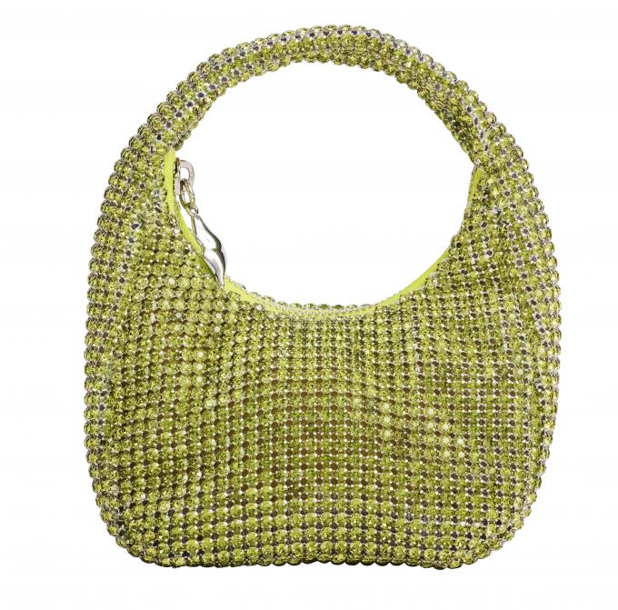 Mini sac vert lime orné de strass