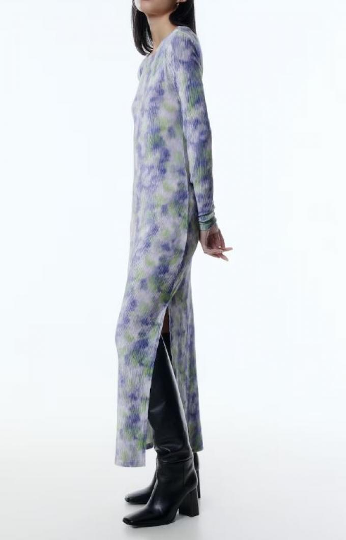 Midaxi-jurk met pastelkleurige bloemenprint