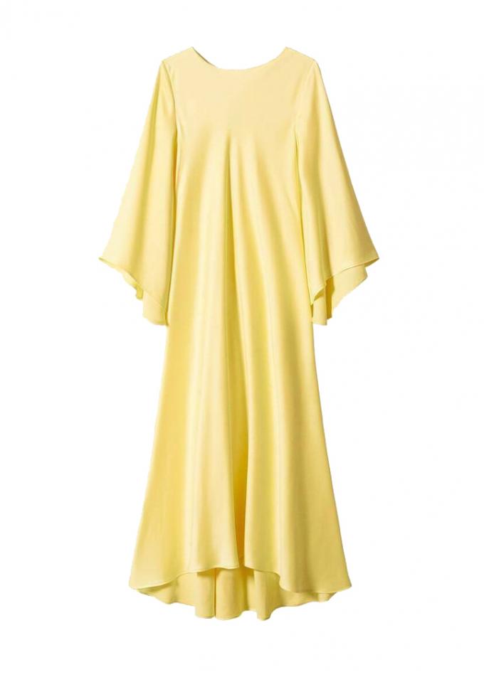Gele maxi-jurk met bell sleeves