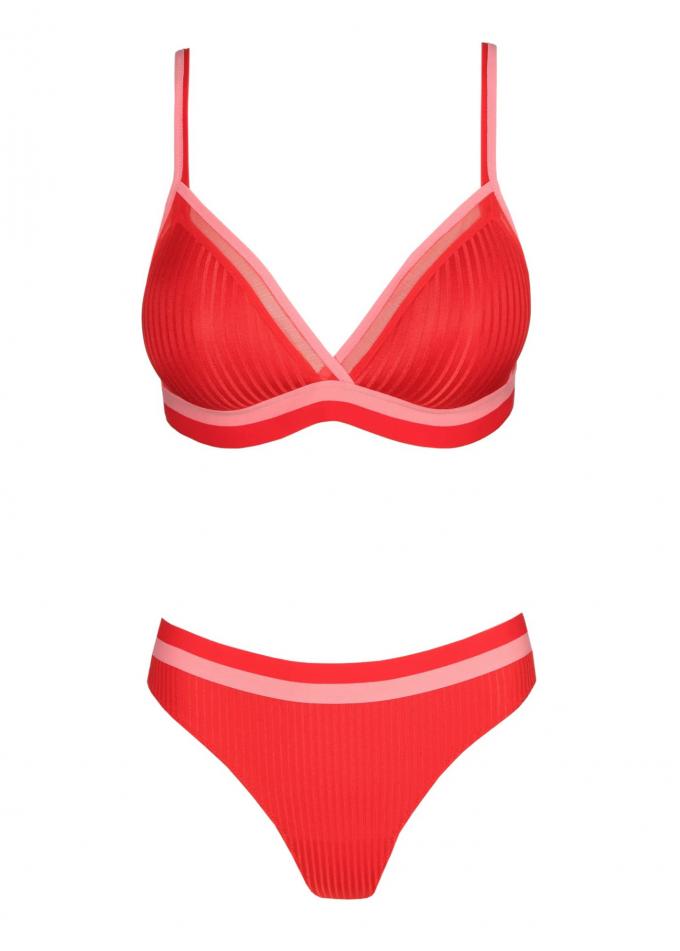 Rood-roze set met voorgevormde bralette