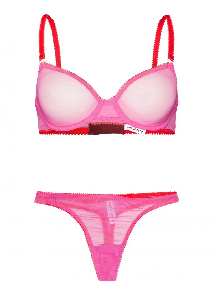 Roze-rode set met beugelbeha