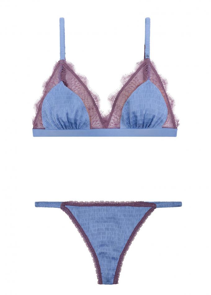 Blauwpaarse set met bralette