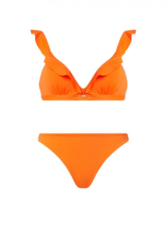 Oranje bikini met ruches