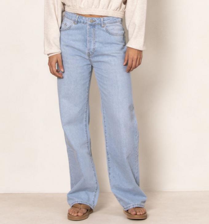 Straight-fit jeans in lichte wassing