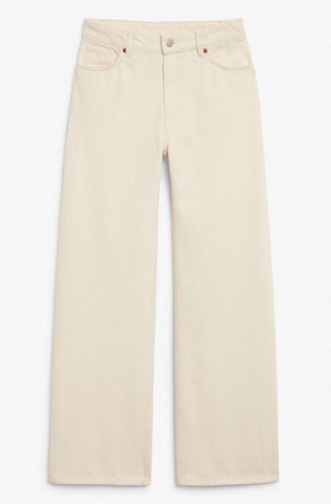 Witte straight-fit jeans met hoge taille