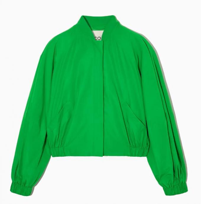 XL cropped bomber jas in groen