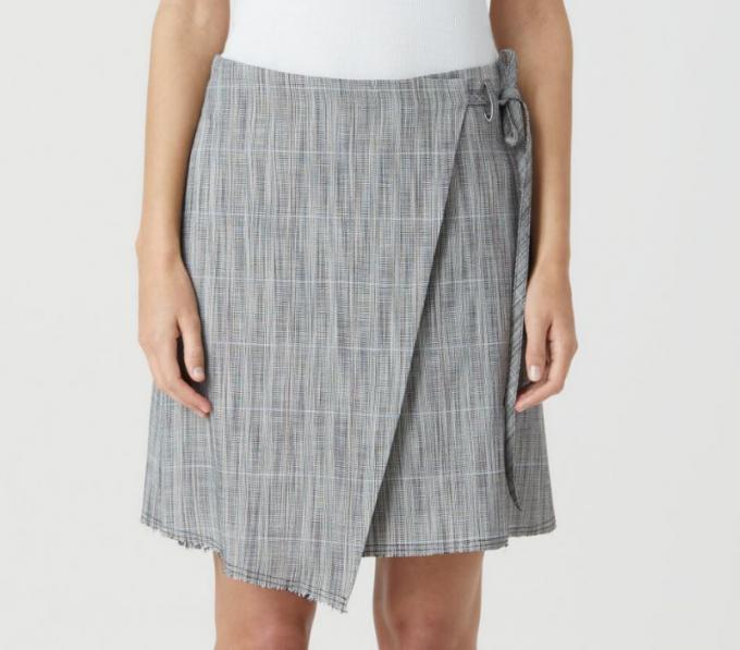 Asymmetrische wrap-skirt met textuur 