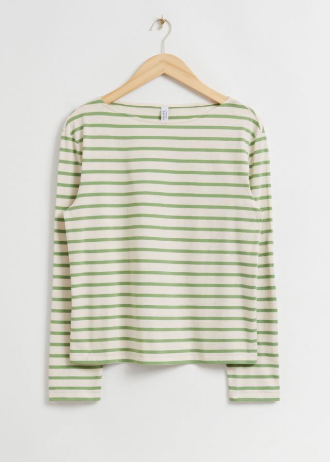 Groen gestreept T-shirt