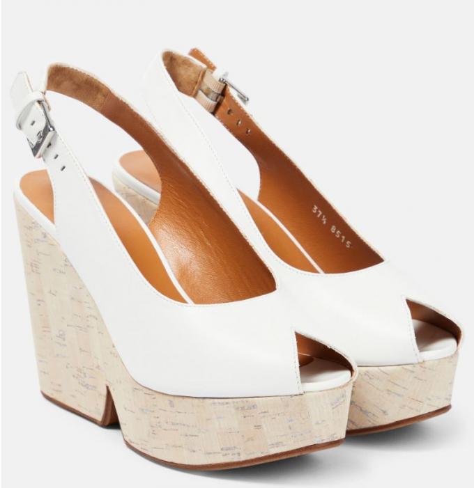 Slingback wedge pumps met kurkzool 