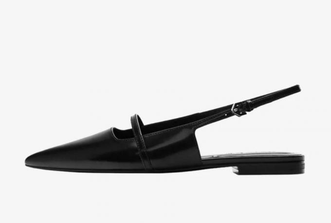 slingback ballerina's in zwart met bandje