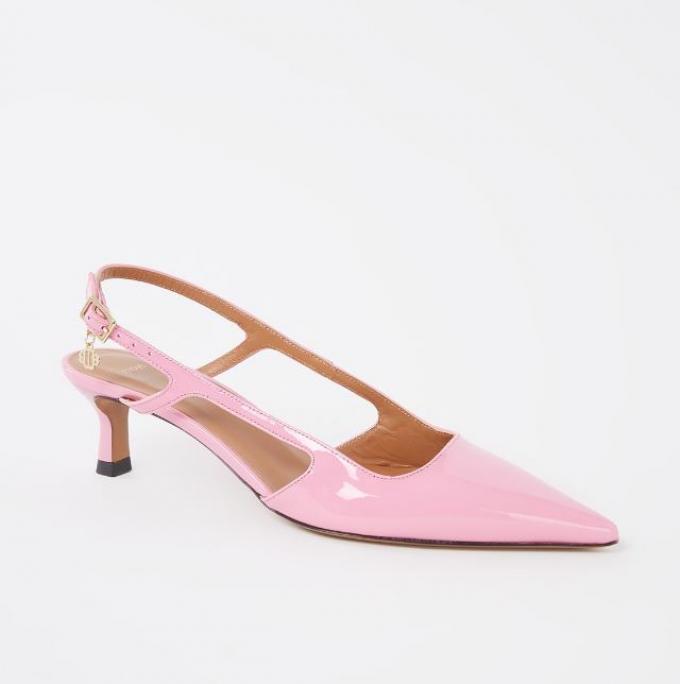 Babyroze slingback in laqué leer 