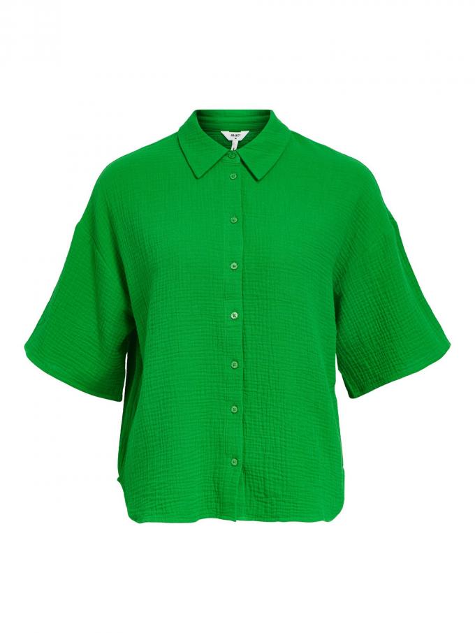 Groene blouse met wijde mouwen