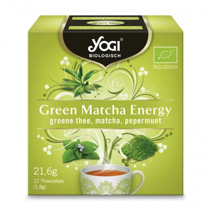 Une boîte de thé vert Matcha Energy de Yogi