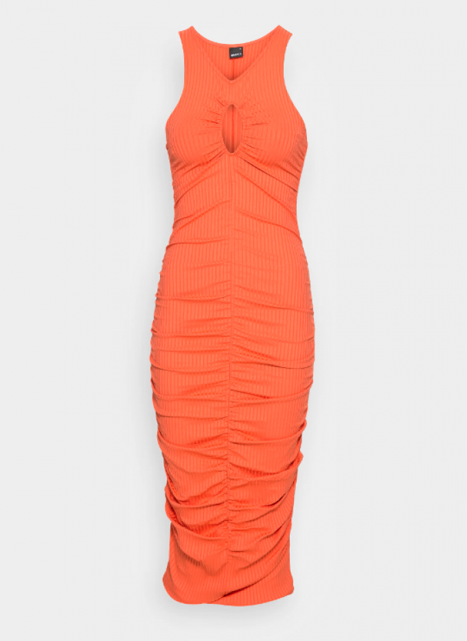 La robe moulante orange