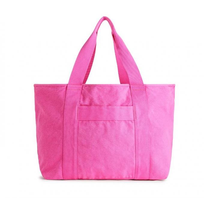 XL canvas tote bag in fuchsia