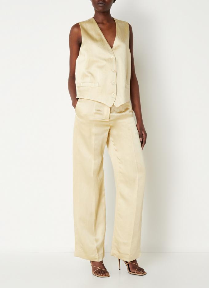 High-waist pantalon in linnenblend