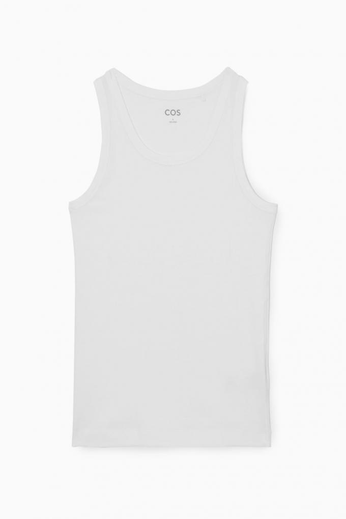 Geribbelde witte tanktop 