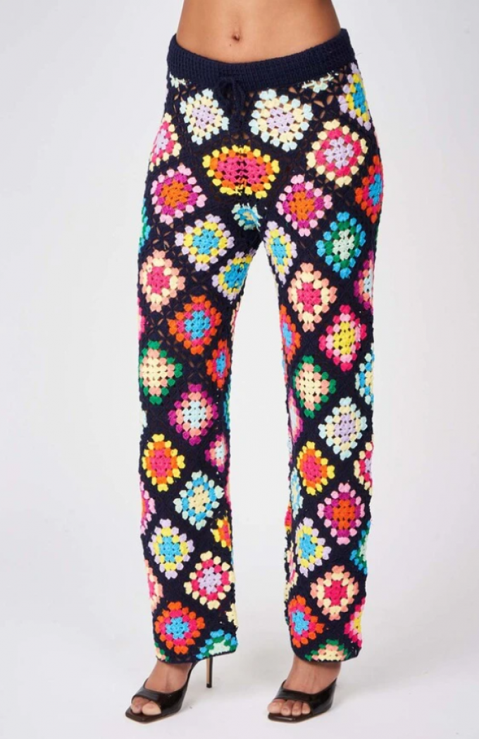 Pantalon met granny squares 