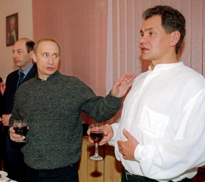 Sergej Sjojgoe tijdens de uitslag van de parlementsverkiezingen in 1999.
