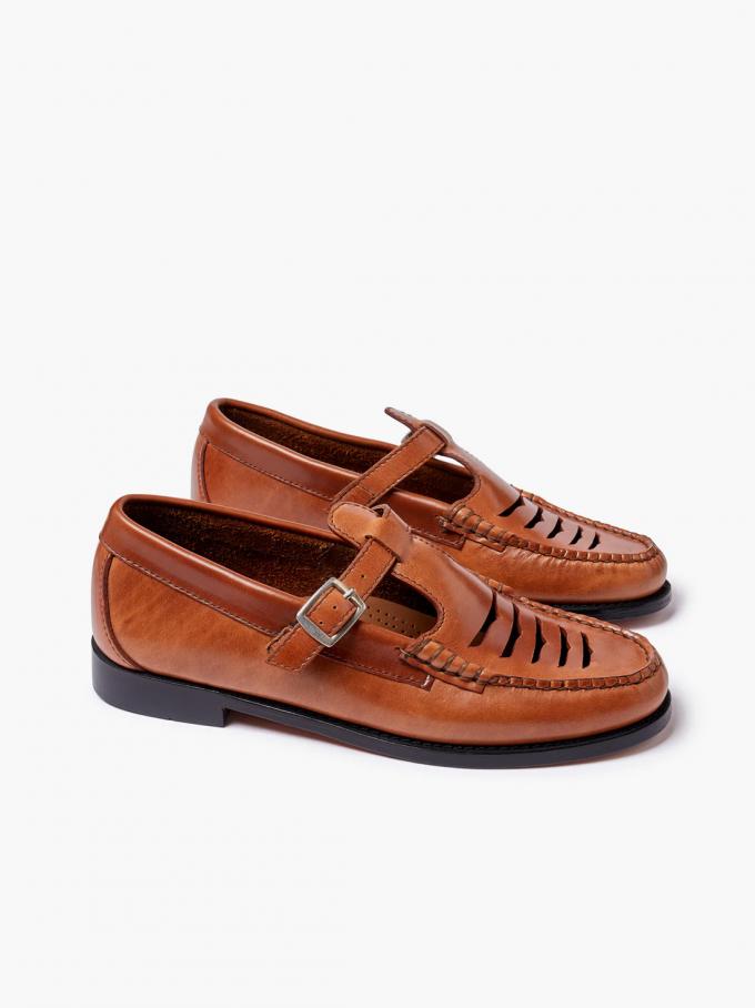 Cognackleurige Mary Jane loafers 