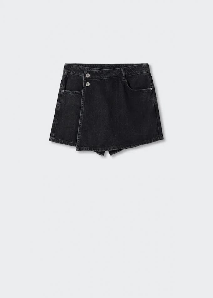 Skort in zwart denim 