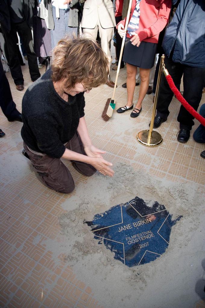 Jane Birkin mocht in 2007 een ster onthullen tijdens het filmfestival van Oostende.