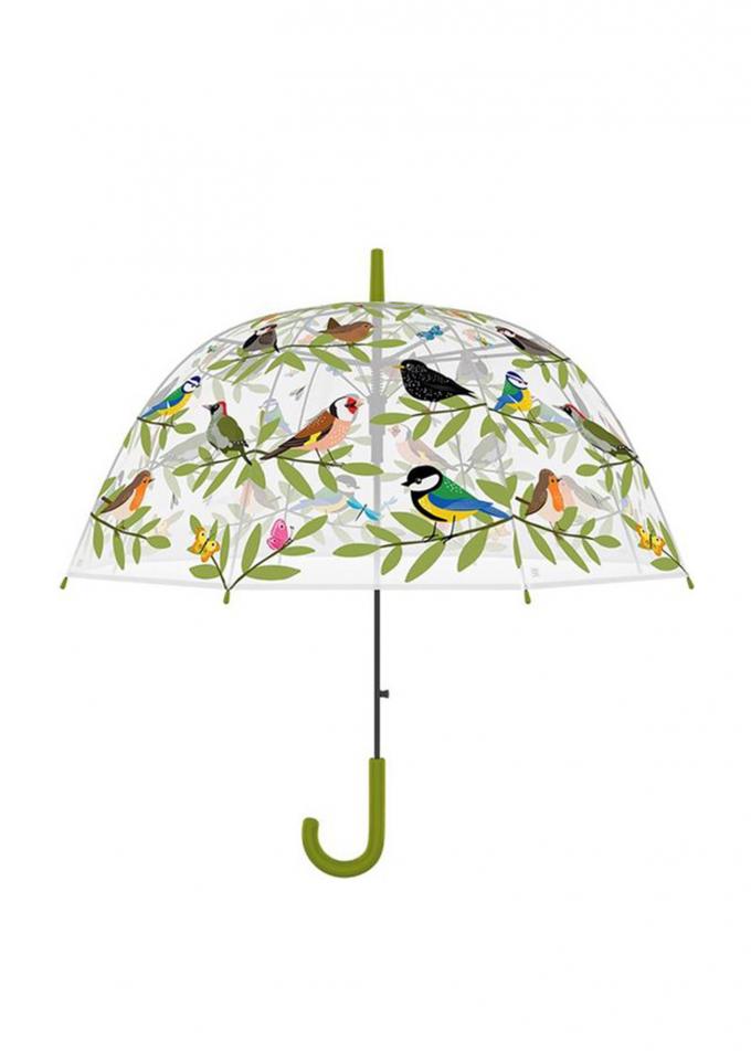 Transparante paraplu met vogeltjes
