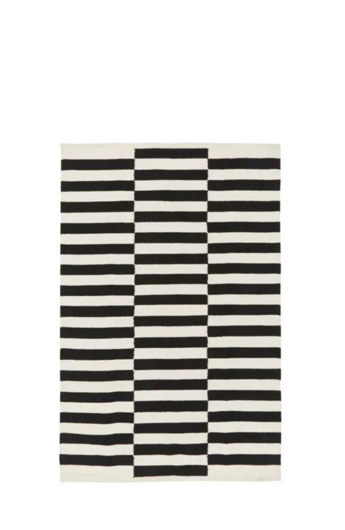 Zwart-wit gestreept tapijt ‘Donna’ (120 x 180 cm)