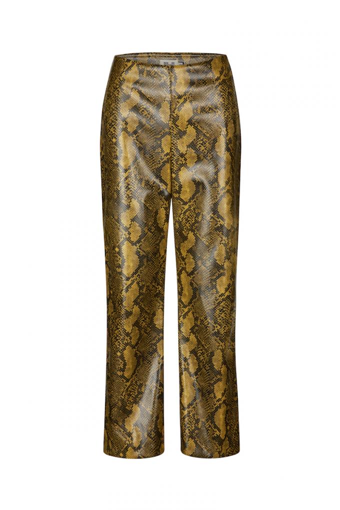 Pantalon en similicuir avec imprimé python