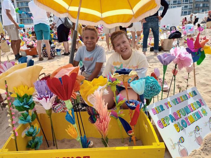 Juliette Van Canneyt (10) uit Waregem parfumeerde zelfs haar strandbloemen.