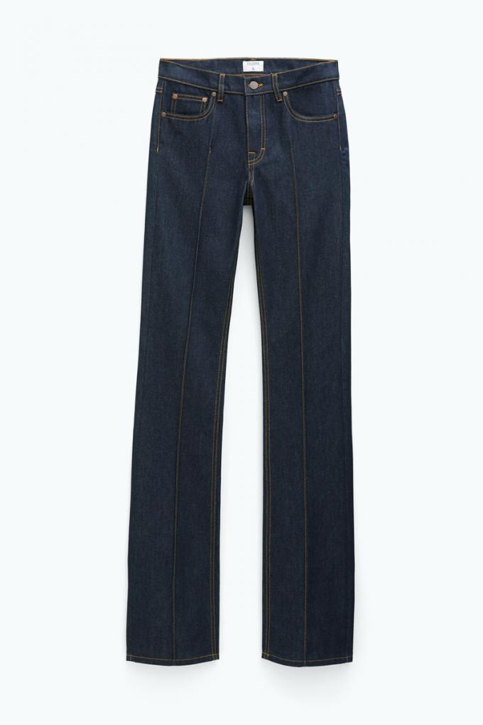 Donkerblauwe jeans met zichtbare naad