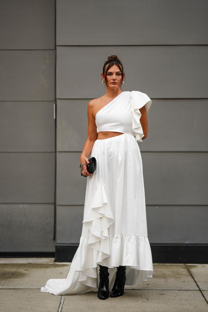 Witte cutout-jurk 