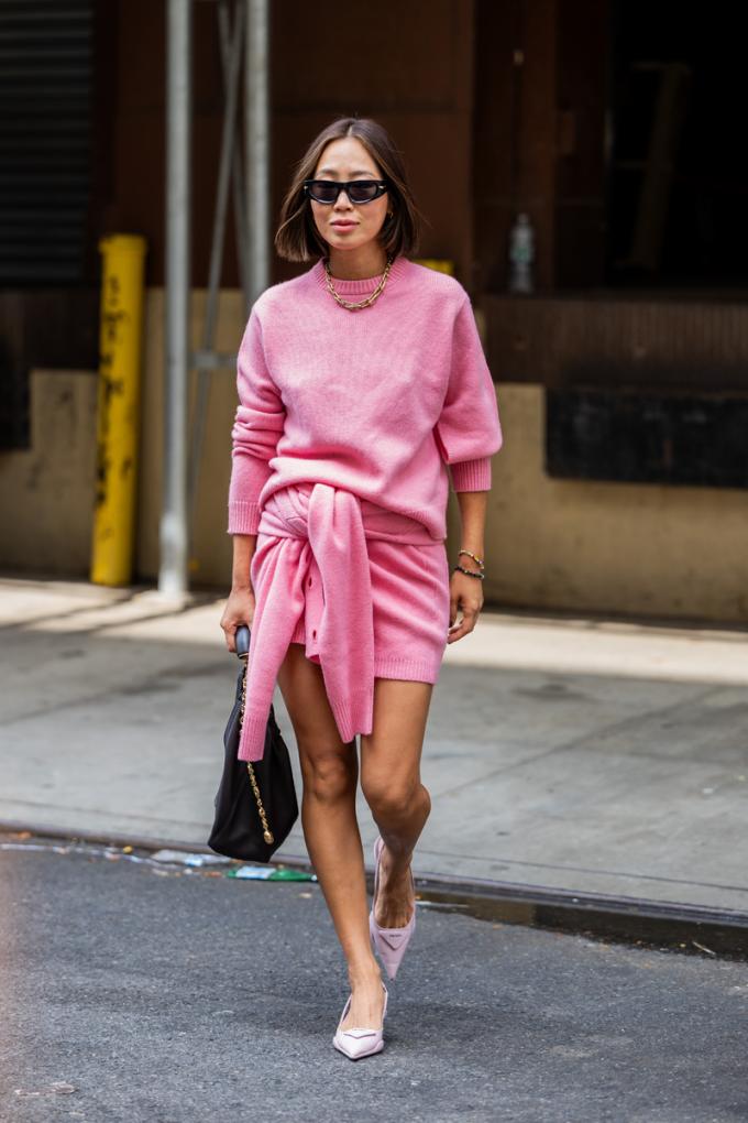 Roze sweaterdress