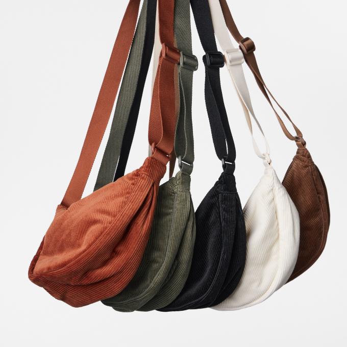 Round mini shoulder bag in velours